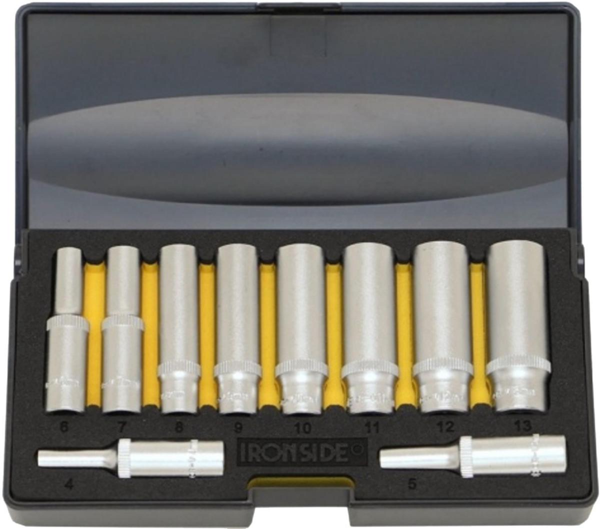 Hylssats Ironside 1/4" långa - HYLSSATS 1/4" IRONSIDE LÅNGA 10DEL 4-13MM 203171