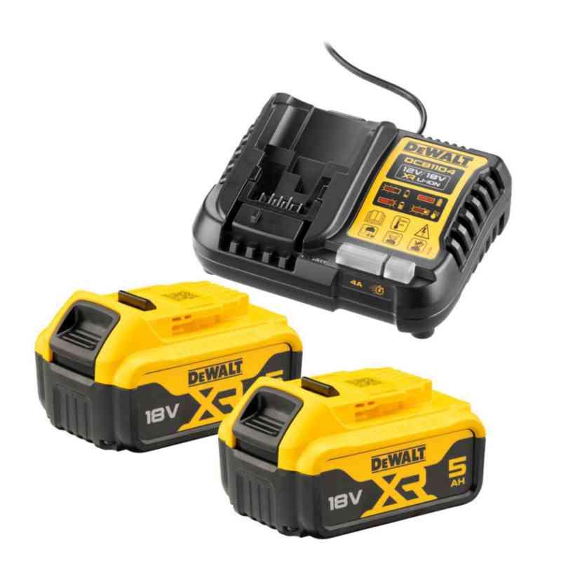 Batterikit DEWALT DCB1104P2 - BATTERIKIT DEWALT DCB1104P2-QW 2X5,0 AH, 1 X DCB1104 LADDARE