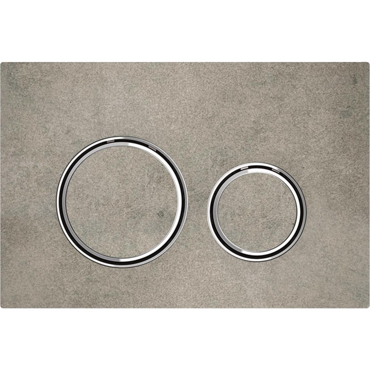 Tryckplatta Sigma 21, Geberit - GEBERIT SPOLPLATTA SIGMA 50 ROUND, DUBBEL, KROM/BETONG