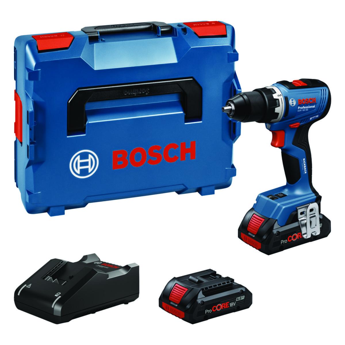 Borrskruvdragare Bosch GSR 18V-65 2X4.0 Ah - BORRSKRUVDRAGARE BOSCH GSR 18V-65 L-BOXX PC 2X4,0 AH