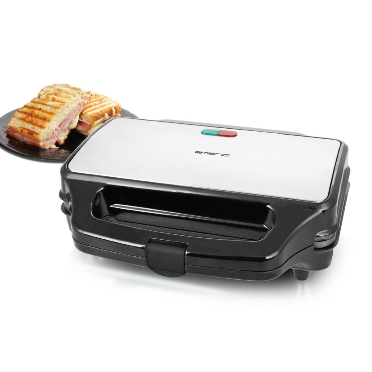 Smörgåsgrill, dubbel, XXL - SMÖRGÅSGRILL DUBBEL XXL SVART/ROSTFRI 900 W EMERIO