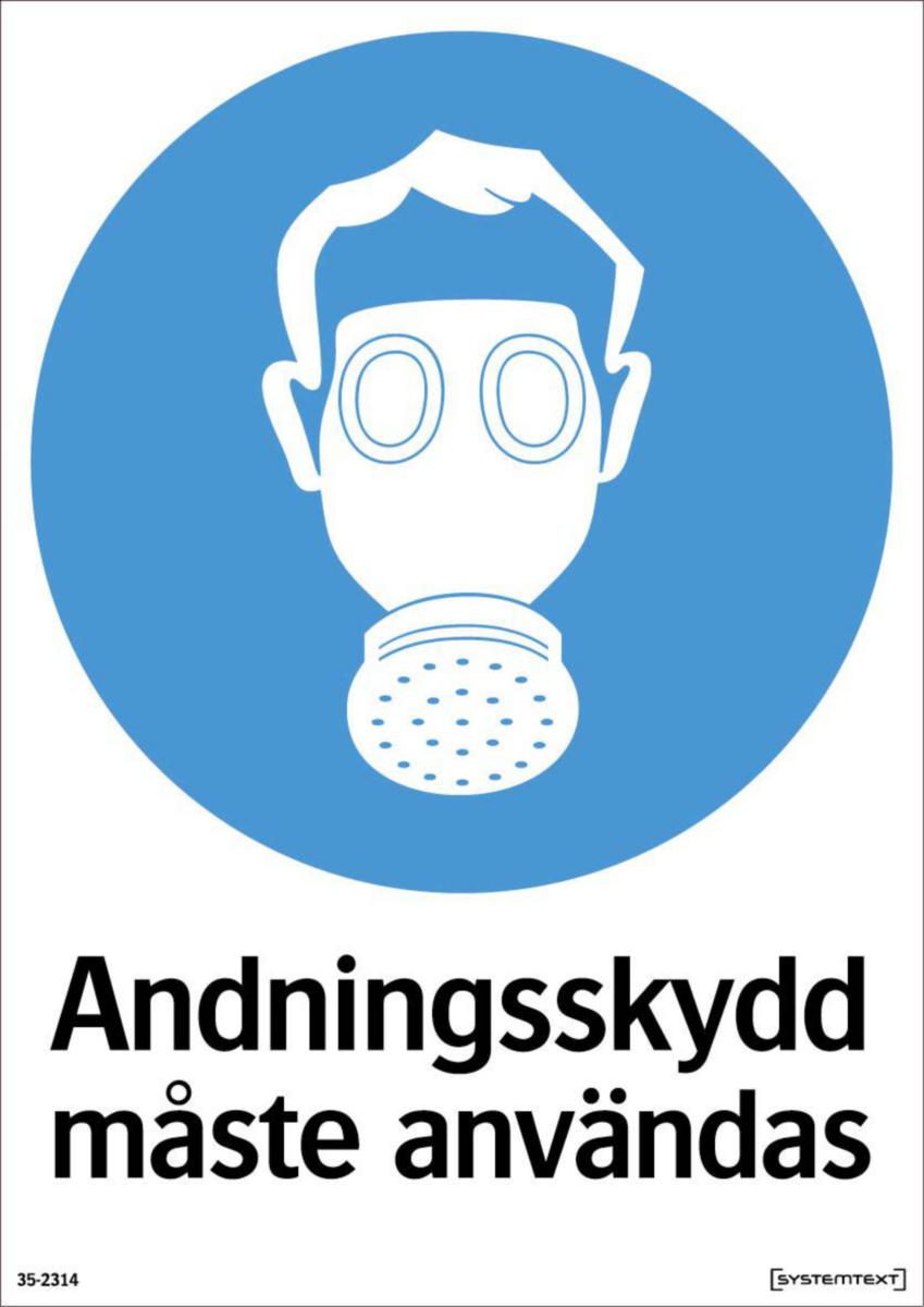 Påbudsskyltar "Utrustning" - SKYLT "ANDN SKYDD MÅSTE ANV" 35-2314 297X210MM