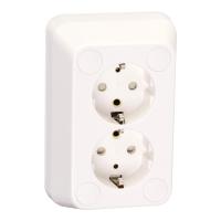 Wall socket 2-way surface-mounted 16A