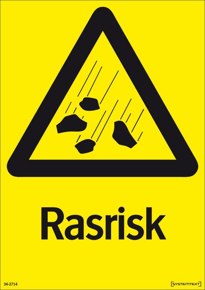 Varningsskyltar "övrigt" - SKYLT "RASRISK" 34-2714 210X297MM
