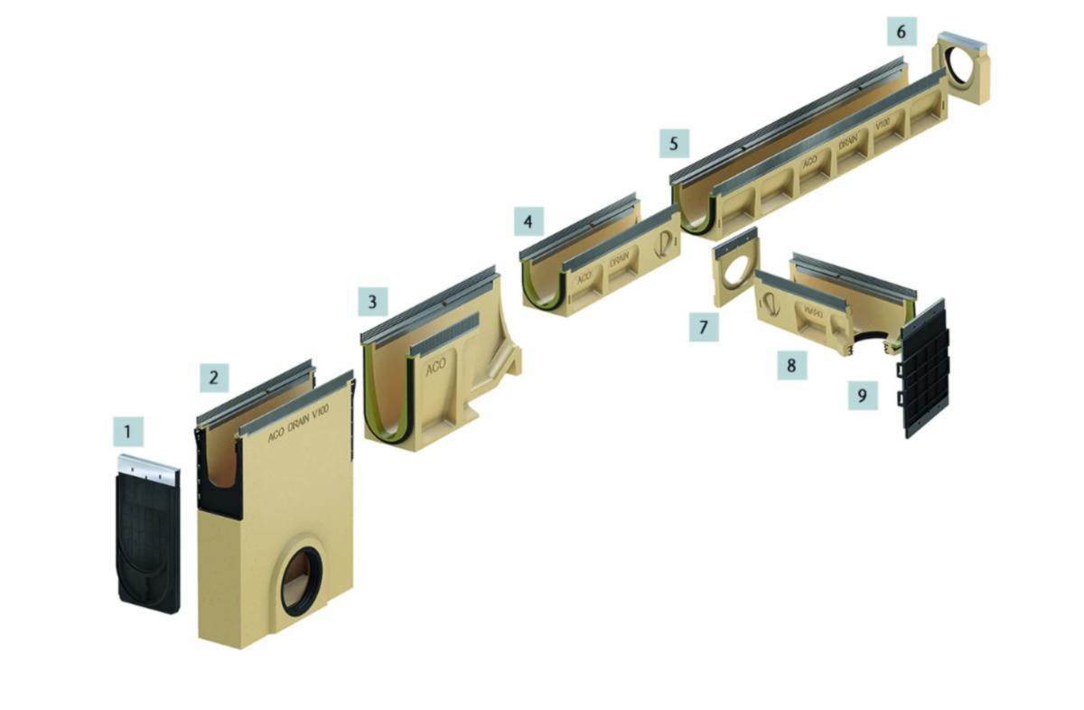V100S ACO Multiline Seal In line drainage gutter, 0.0-20.0, without slope - ACO MULTILINE SEAL IN V100S GUTTER 0.0|1.0M WITHOUT SLOPE