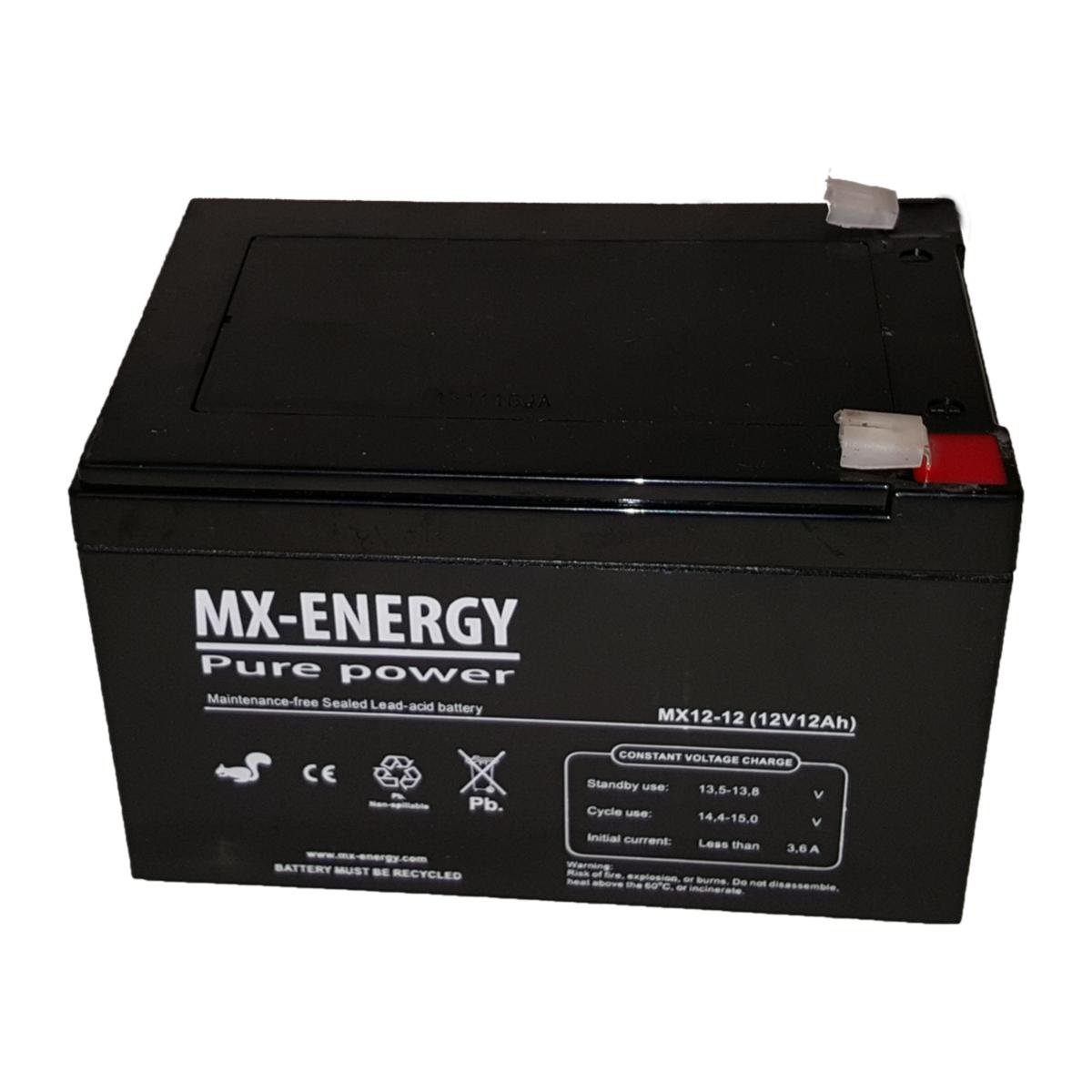 Valve-controlled lead battery (AGM-battery), MX-Energy - BATTERY MX 12V 12AH MX12-12