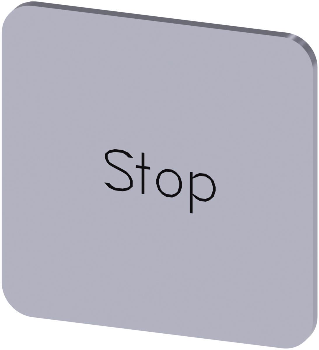 Skylt 3SU19 övriga - SKYLT INSKR: STOP 22X22MM 3SU1900-0AF81-0DS0