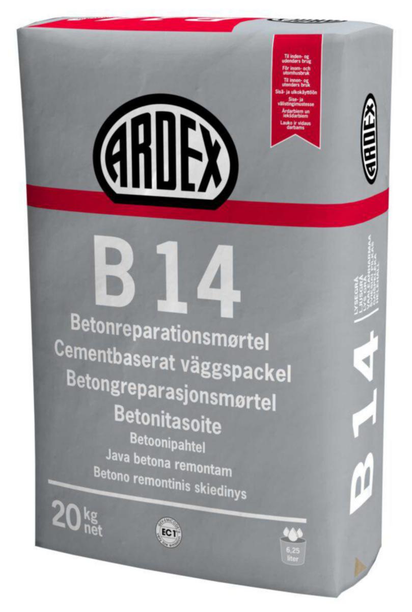 Reparationsspackel Ardex B14 - REPARATIONSSPACKEL ARDEX B 14 CEMENTBASERAT GRÅ 20 KG