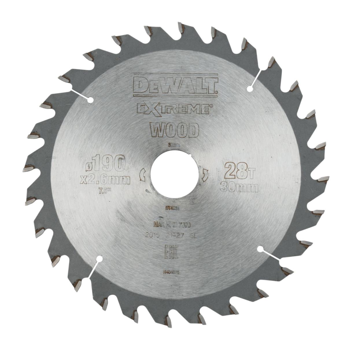Cirkelsågklinga DEWALT Extreme Workshop - CIRKELSÅGBLAD DEWALT DT4033-QZ 190 28 30 S40 ATB. EXTREME