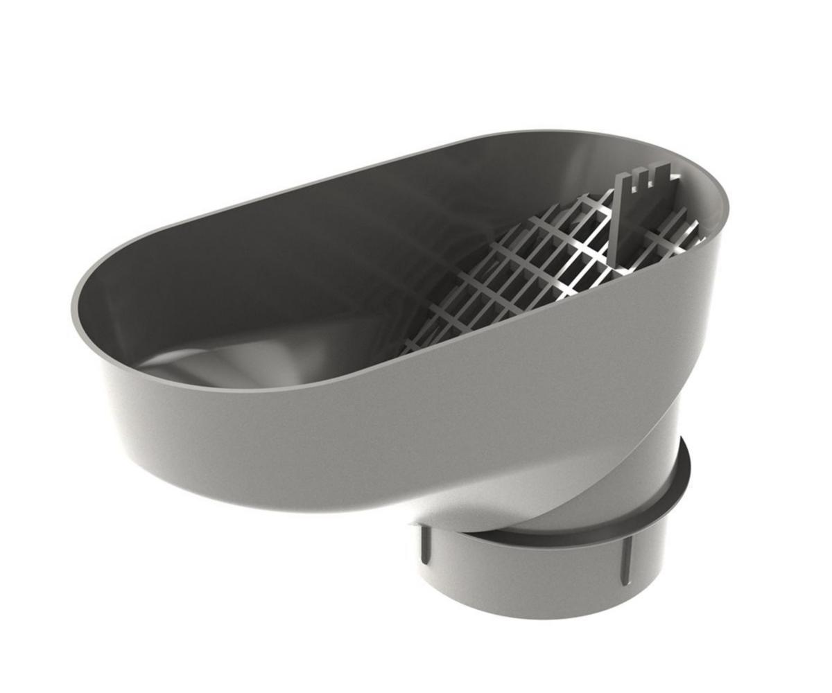 Leaf strainer for downspout - LEAF TRAP DARK SILVER 15