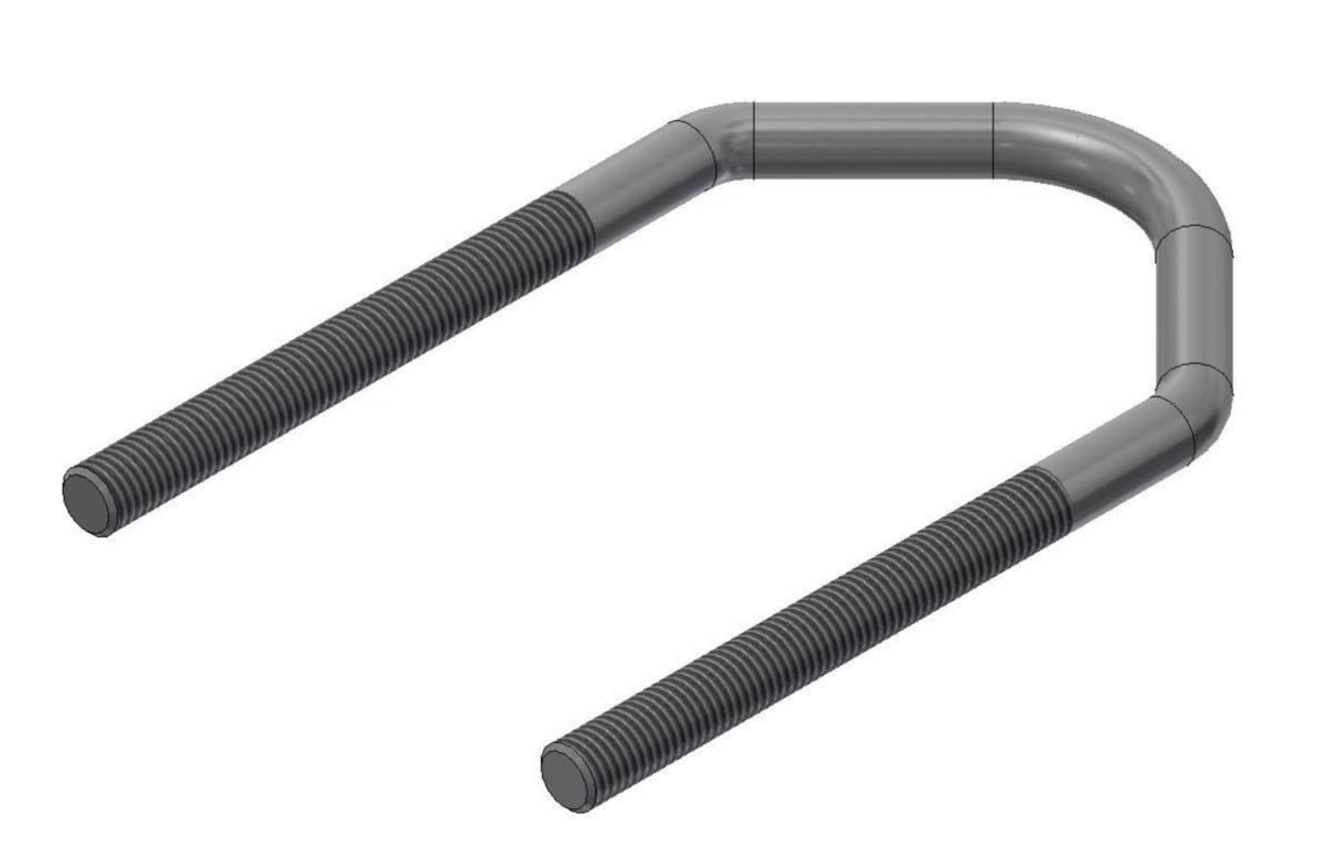 U-bracket without nut - U-Bolt long M12 Ø60 - 90