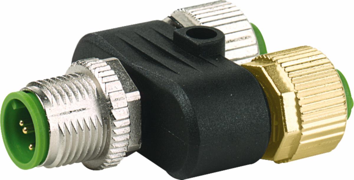 Kontaktdon M - T-KOPPLING M12M 5P 2XM12F 5P 7000-41181-0000000