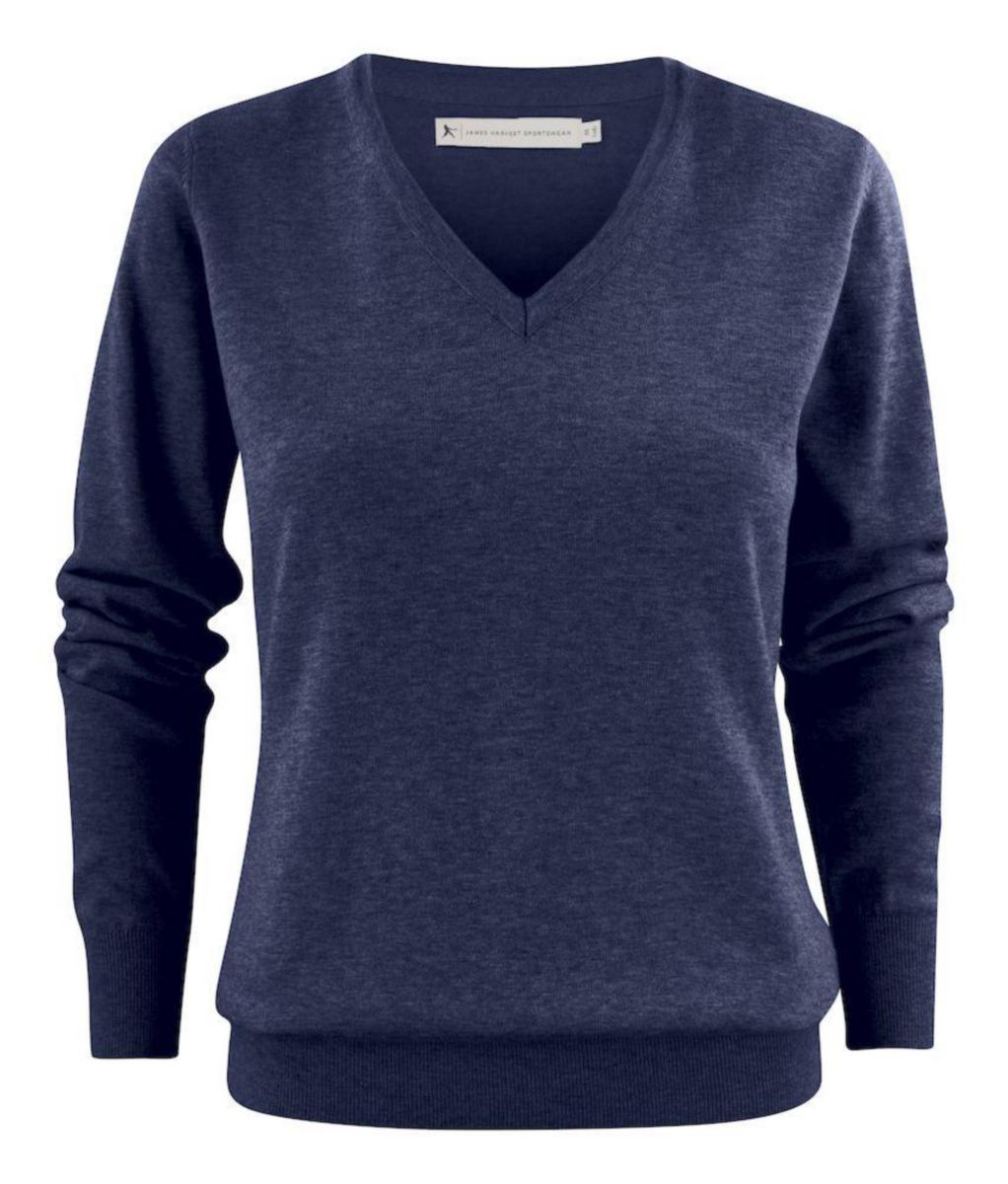 Tröja Harvest Ashland 2122505 dam - TRÖJA ASHLAND LADY V-NECK BLÅ/MELERAD M