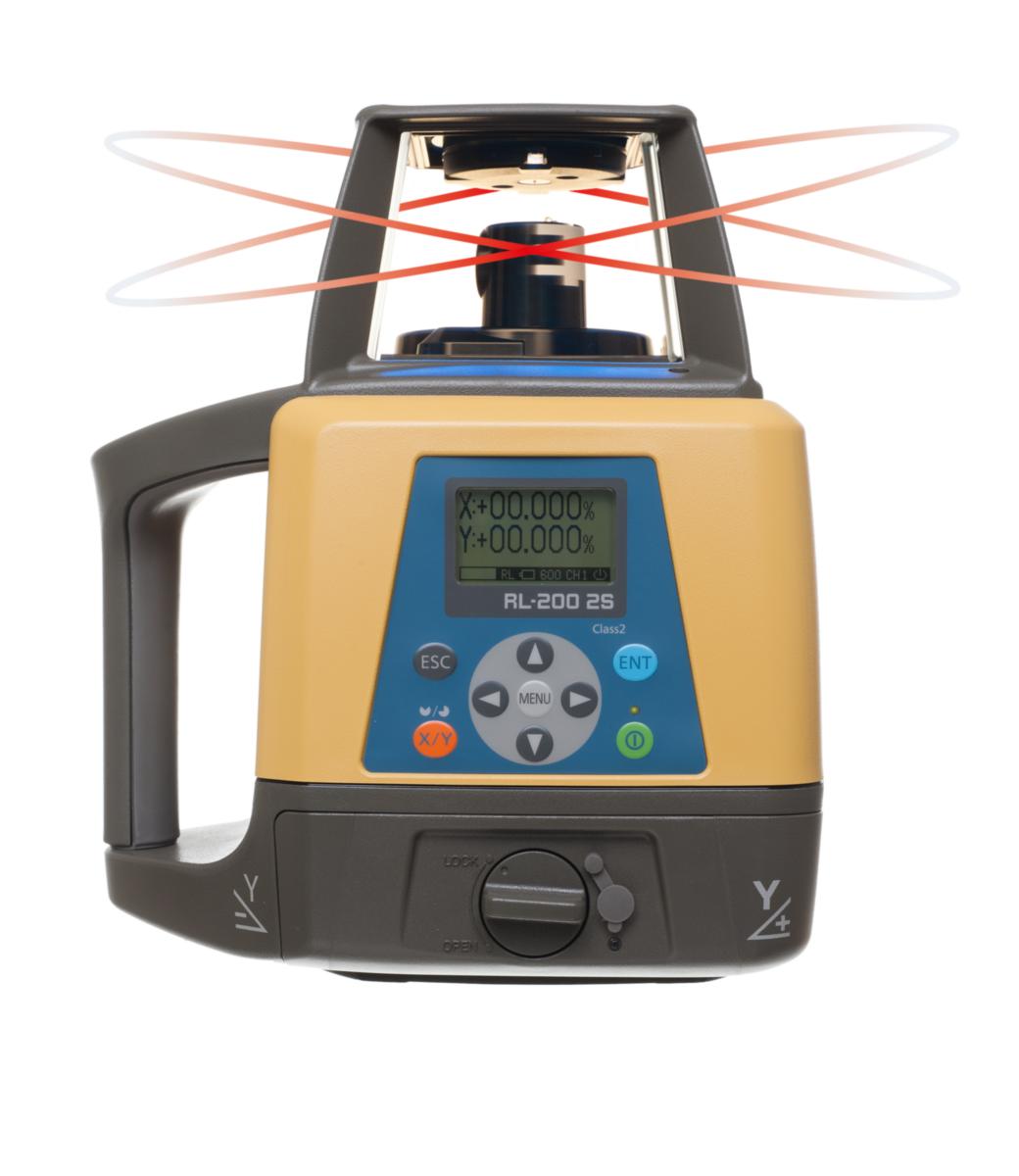 Tvåfallslaser Topcon RL-200 2S - ROTATIONSLASER TOPCON RL-2002S 1100M +/-1,7MM/50M LUTNING 25%