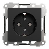 Wall outlet black RS with ground without frame