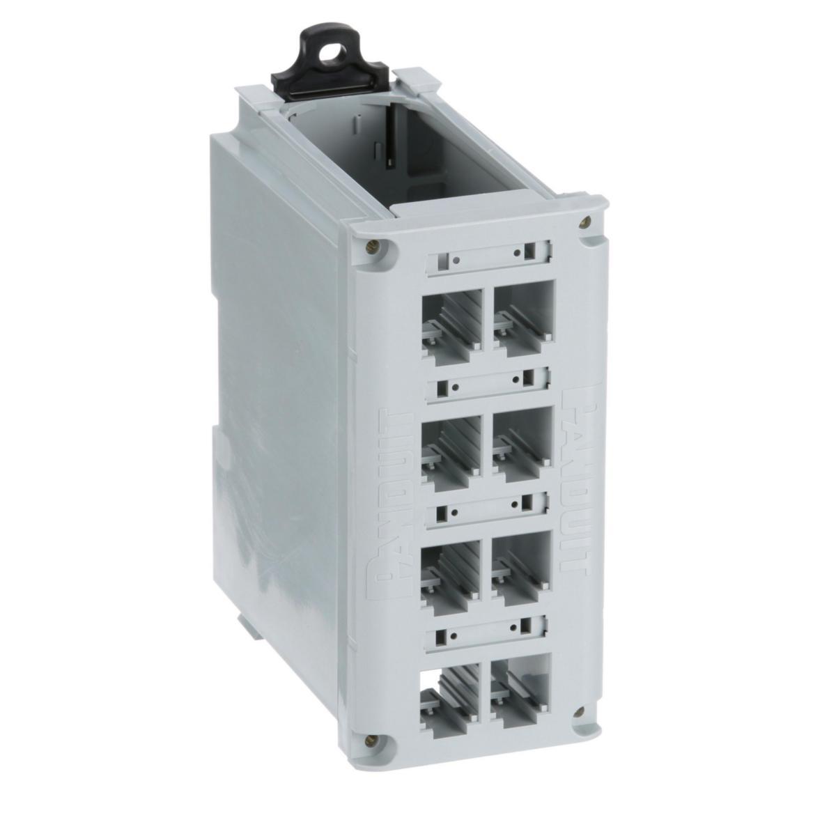 Patchpanel DIN montage 8xRJ45 - PATCHPANEL DIN 8 PORT MODULAR PATCH PANELS