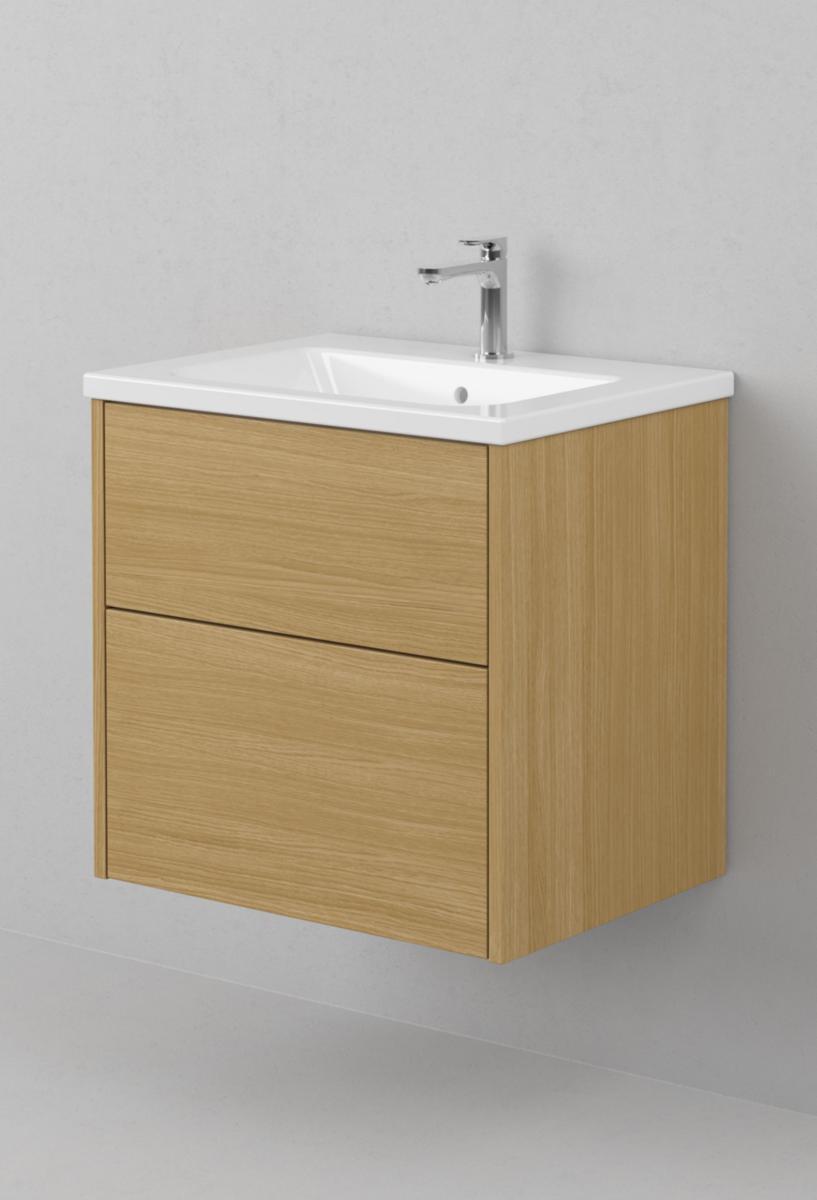 Tvättställsskåp GRAND SOLID 60, INR - INR KOMMOD GRAND SOLID 60 NATURAL OAK, 2 LÅDOR