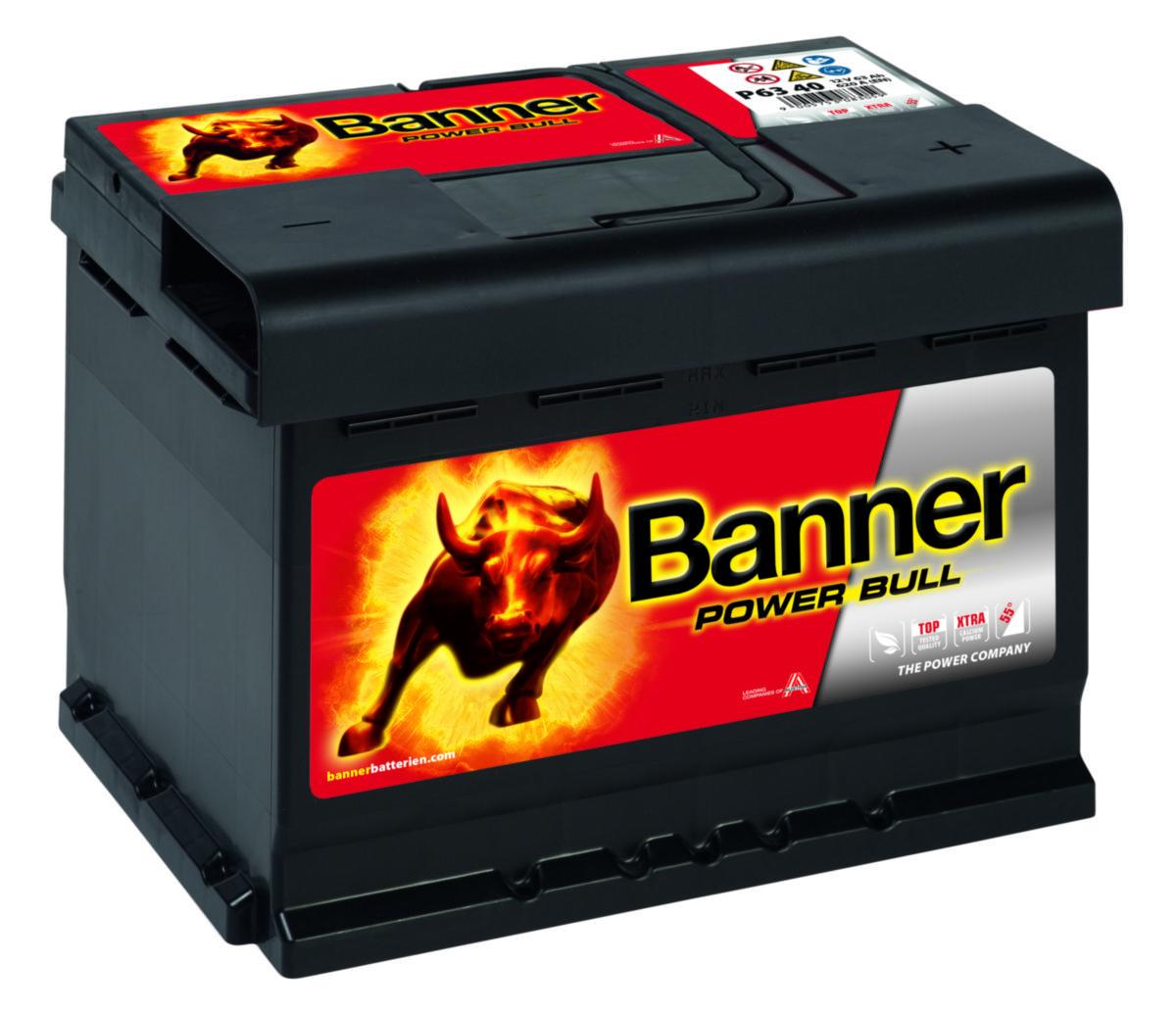 Startbatteri Banner Power Bull - STARTBATTERI 12V 63AH BANNER PB P6340
