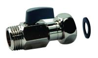 Vatette Ball Valves, Chrome-Plated with Handle, External Thread and Loose Nut