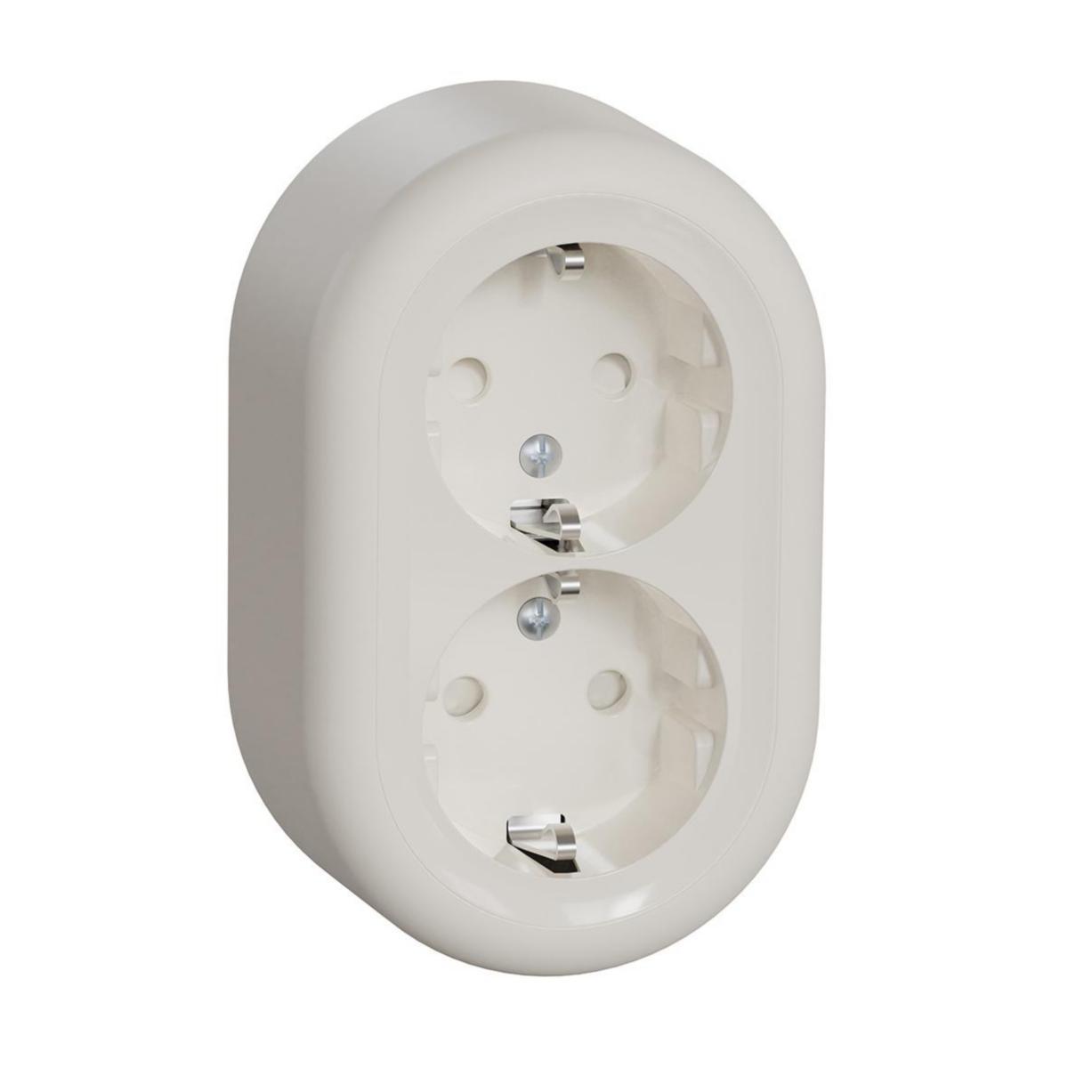 Wall socket Renova surface-mounted screw connection - DOUBLE SO EARTHED SCREW WDE015897