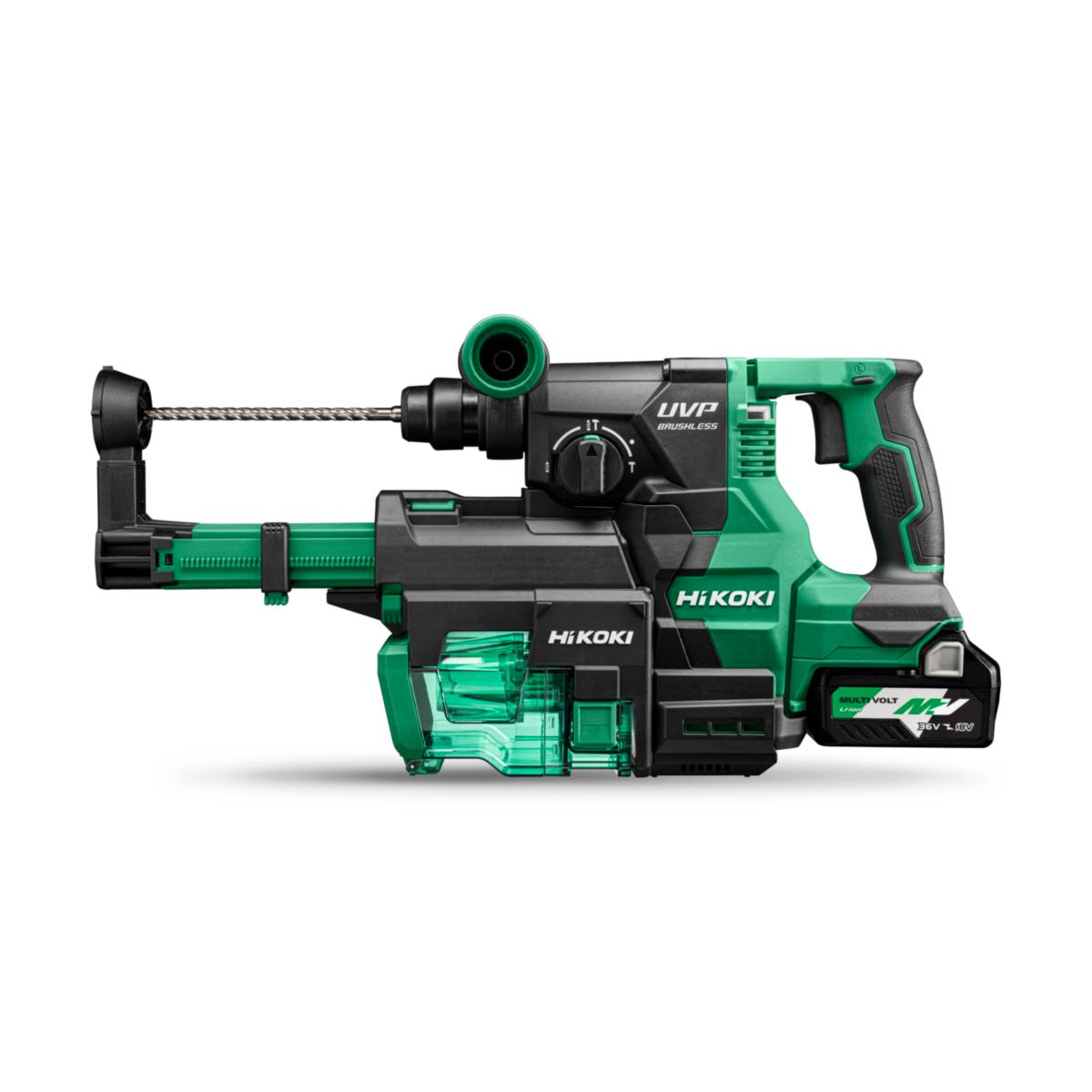 Combination Hammer HiKOKI DH3628DA with Dust Extraction - ROTARY HAMMER HIKOKI DH3628DA 36V MV 2X2,5AH BATTERY/CHARGER