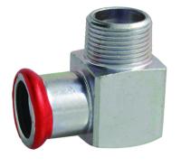 Angle 90° external thread type M, galvanized, A-press, a-collection