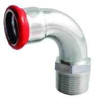 Bend 90° Type M with socket/external thread, electro-galvanized, a-collection