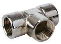 T-connector, internal thread in all branches, chrome-plated