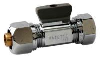 Vatette Ball Valves, Chrome-Plated with Handle, Transition Connection CU x PEx