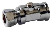 Vatette Ball Valves, Chrome-Plated with Groove, Internal Thread and CU Connection