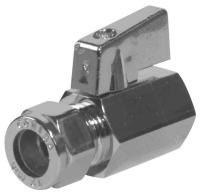 A-Ball Valves, Chrome-Plated with Handle, Internal Thread and CU Connection