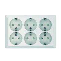 Wall socket 6-way socket with ground FV 16A